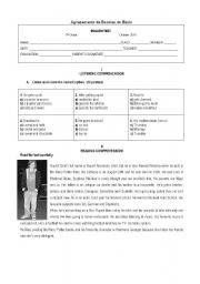 English Worksheet: Evaluation test on daily routine