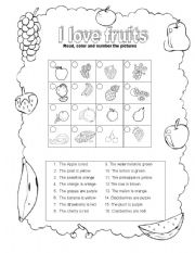 English Worksheet: Fruits