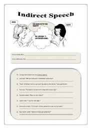 English Worksheet: INDIRECT SPEECH