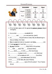 English Worksheet: Personal Pronouns