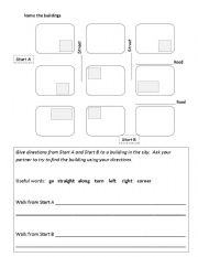 English worksheet: Directions in the city