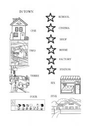 English worksheet: In Town