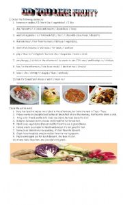 English Worksheet: FOOD TASTES