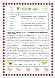 English Worksheet: Its spring again