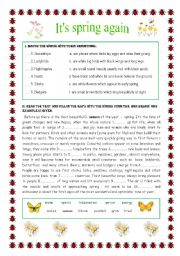 English Worksheet: Its spring again