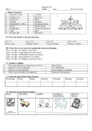 English Worksheet: At School