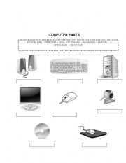 English Worksheet: Computer parts