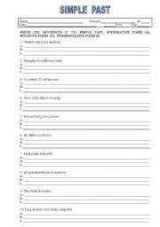 English Worksheet: Simple Past