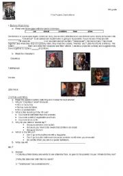 English Worksheet: movie project - zombieland