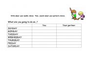 English Worksheet: Weekly Chores