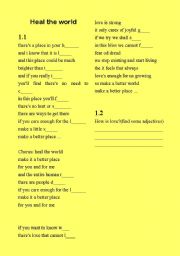 English Worksheet: SongHeal the world