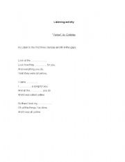 English worksheet: Song 