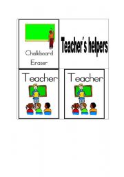 English worksheet: teachers helpers