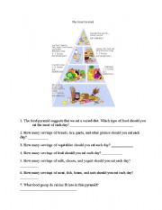 English worksheet: Food Pyramid