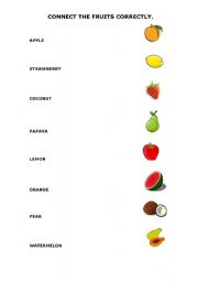 English worksheet: Fruits