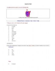 English worksheet: Adjective Order