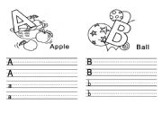 English Worksheet: Writing Alphabet A ~ D