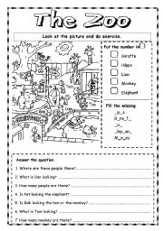 English Worksheet: The Zoo