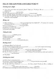 English Worksheet: Travelling Dialogues