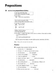 English Worksheet: Preposition