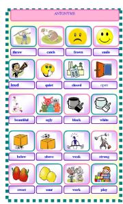 English Worksheet: a list of opposites (part 3)