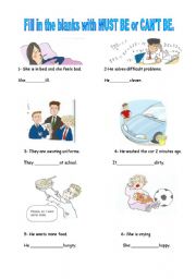 English Worksheet: modal verbs of deduction