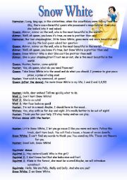 English Worksheet: Snow White script