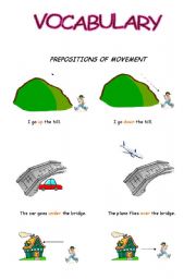 English Worksheet: PREPOSITIONS OF MOVEMENT