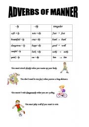 English Worksheet: adverbs of manner