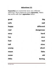 English Worksheet: Adjectives-opposite