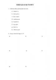 English worksheet: This is our town (1)