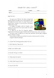 English Worksheet: English Test