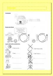 English Worksheet: like dont like