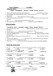 English Worksheet: vocabulary