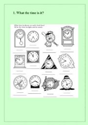 English Worksheet: what time is it?