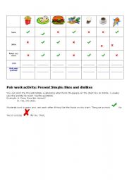 English Worksheet: simple present likes and dislikes