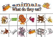 English Worksheet: Animals and food