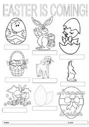 English Worksheet: EASTER WS/PICTIONARY (FOR CHILDREN)