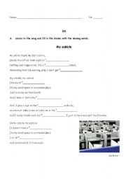 English worksheet: my cubicle