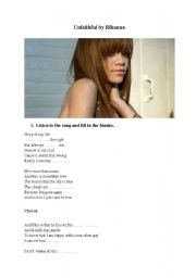 English Worksheet: Unfaithful by Rihanna