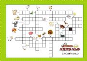 English Worksheet: FARM ANIMALS - Crossword