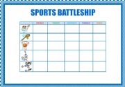 English Worksheet: SPORTS: BATTLESHIP