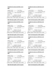 English worksheet: Simple Present small test