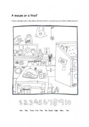 English Worksheet: One to ten-hidden pictures