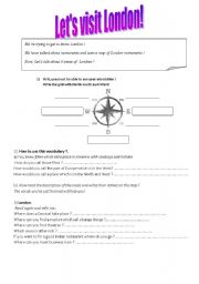 English Worksheet: Lets visit London! (2/4) part 1 - Woksheet