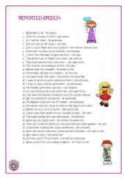 English Worksheet: Reported speech