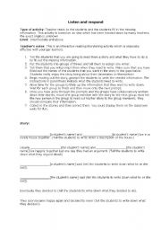 English Worksheet: writing a story