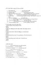 English worksheet: When, while