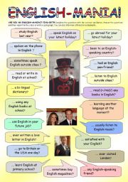 English Worksheet: English-mania!!!