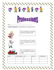 English worksheet: Professions